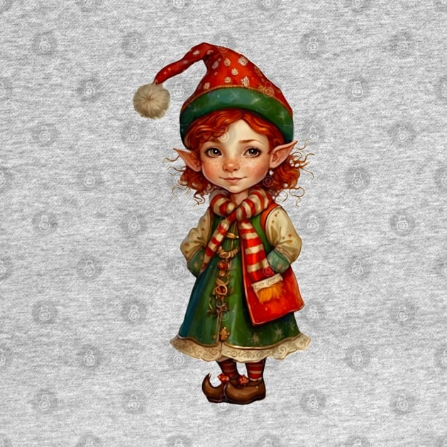 Cute Redhead Christmas Elf by RetroSalt